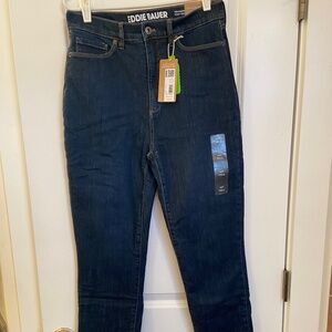 Eddie Bauer Voyager Fleece-Lined High-Rise Jeans - Slim Straight 10Tall